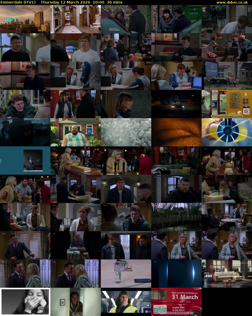 Emmerdale (ITV1) Thursday 12 March 2026 20:00 - 20:30