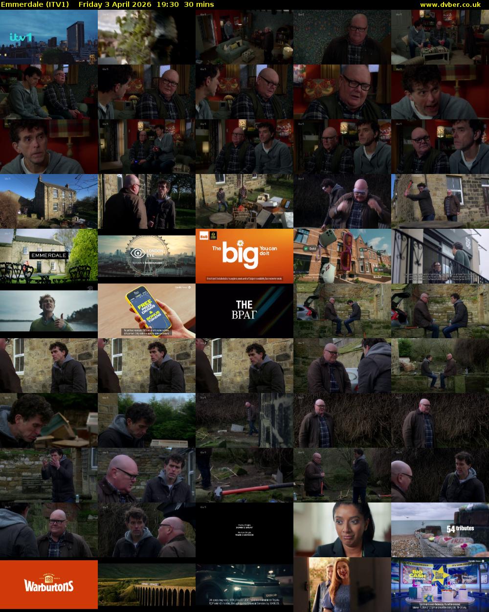 Emmerdale (ITV1) Friday 3 April 2026 19:30 - 20:00