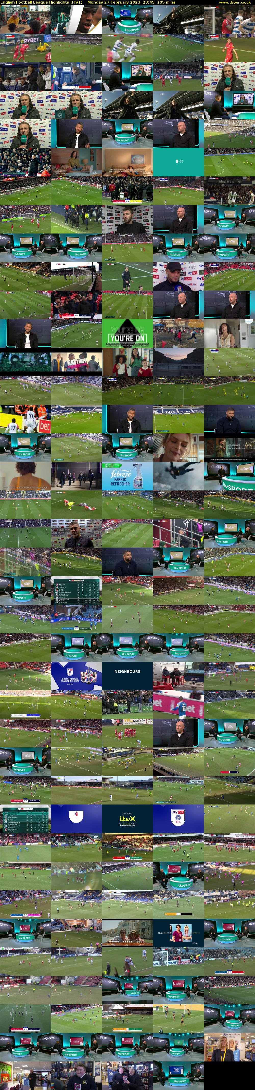 English Football League Highlights (ITV1) Monday 27 February 2023 23:45 - 01:30