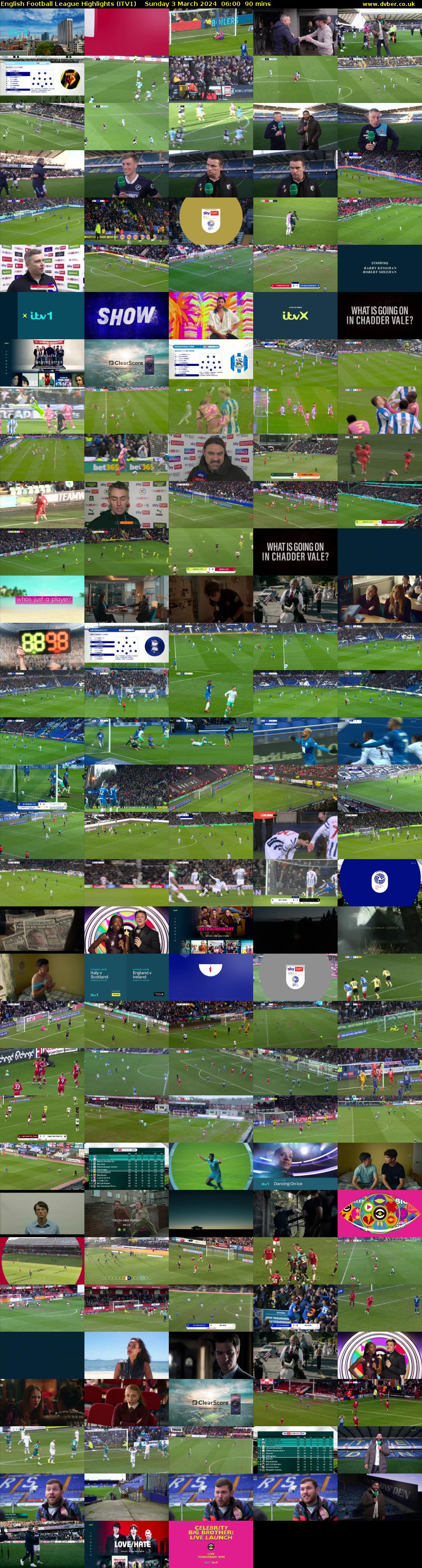 English Football League Highlights (ITV1) Sunday 3 March 2024 06:00 - 07:30