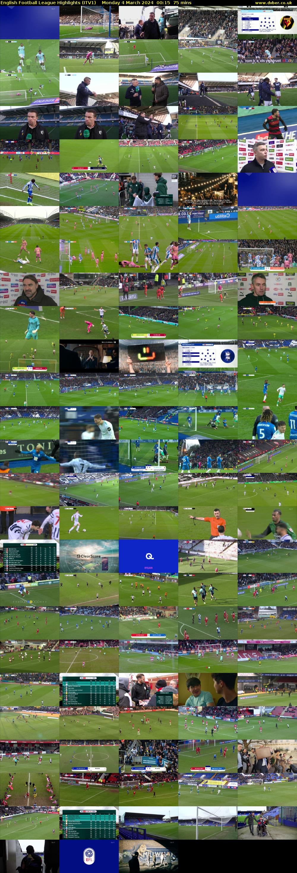 English Football League Highlights (ITV1) Monday 4 March 2024 00:15 - 01:30