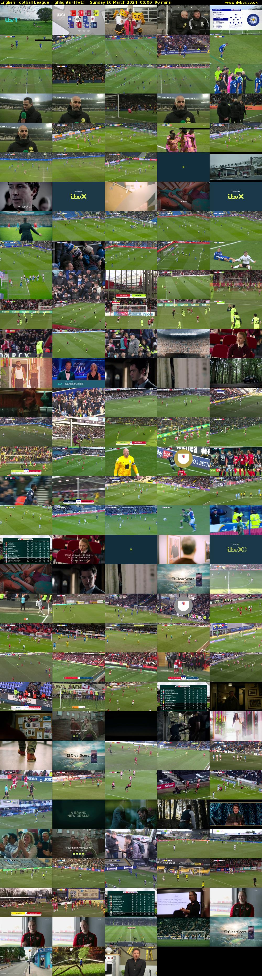 English Football League Highlights (ITV1) Sunday 10 March 2024 06:00 - 07:30
