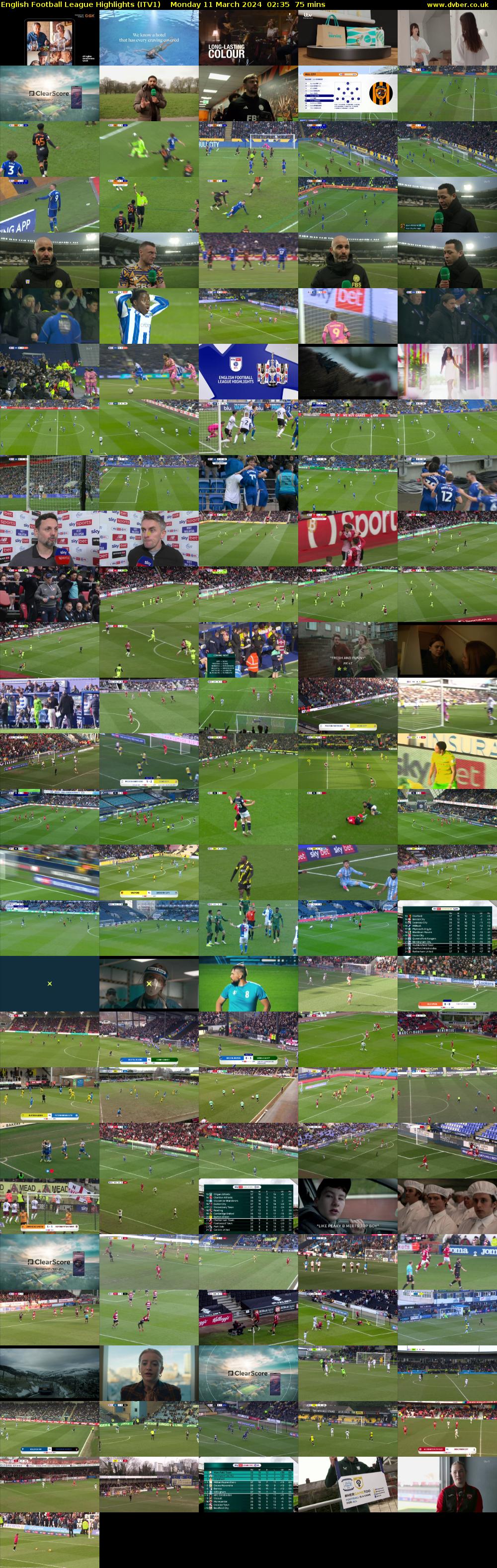 English Football League Highlights (ITV1) Monday 11 March 2024 02:35 - 03:50