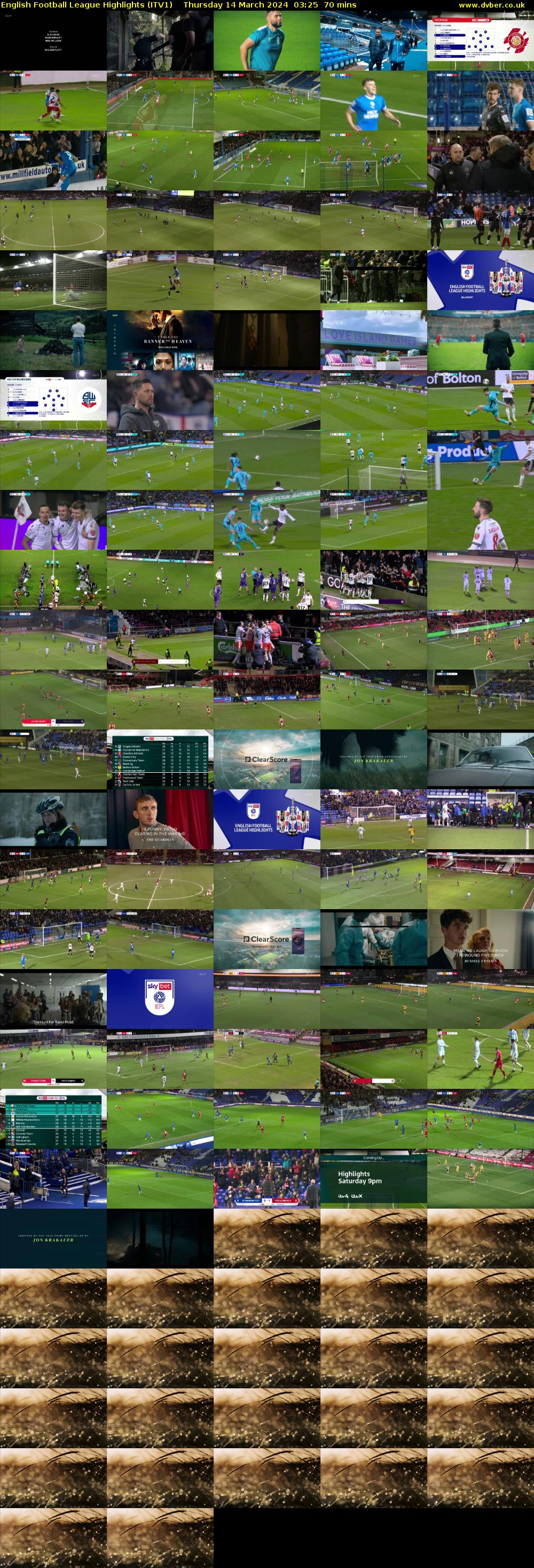 English Football League Highlights (ITV1) Thursday 14 March 2024 03:25 - 04:35