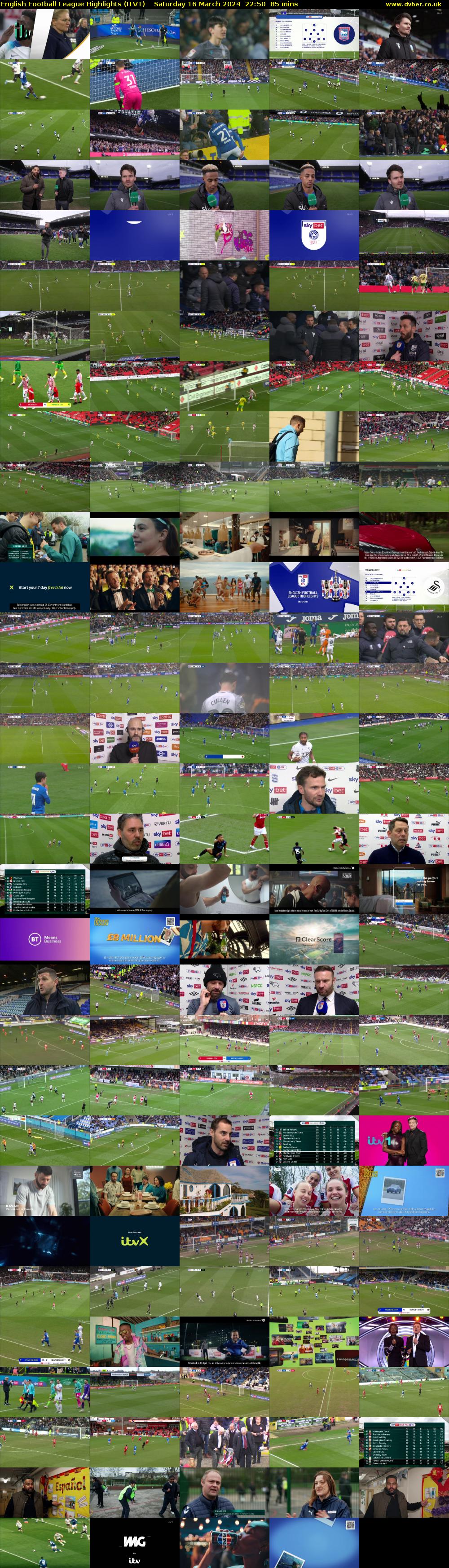 English Football League Highlights (ITV1) Saturday 16 March 2024 22:50 - 00:15