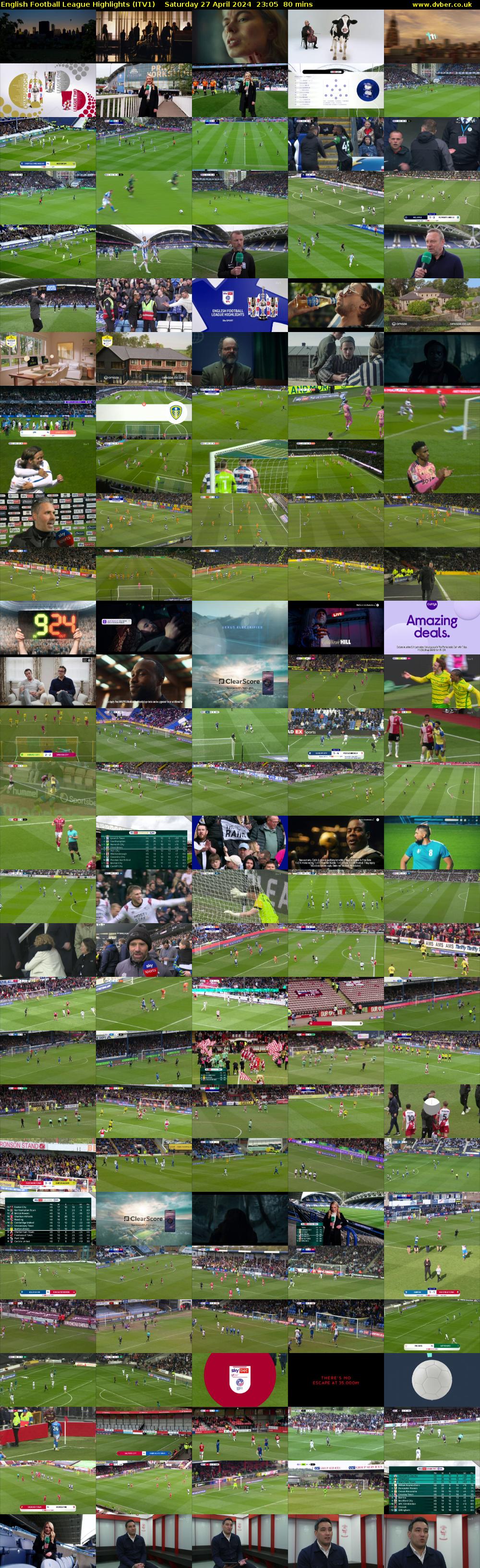 English Football League Highlights (ITV1) Saturday 27 April 2024 23:05 - 00:25
