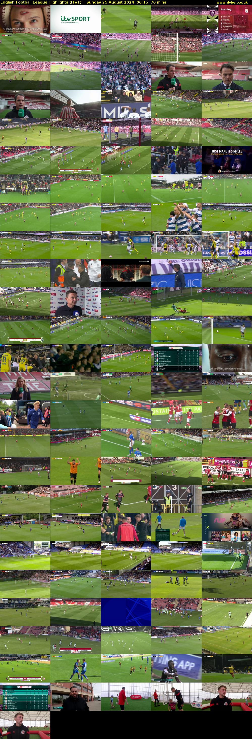 English Football League Highlights (ITV1) Sunday 25 August 2024 00:15 - 01:25