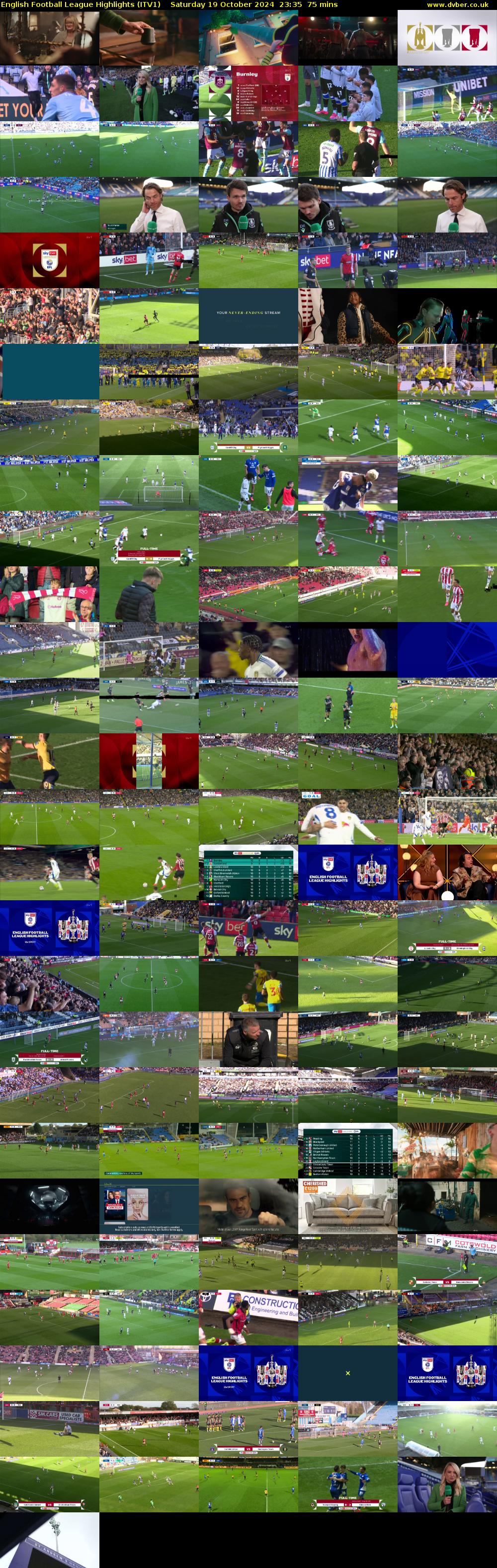 English Football League Highlights (ITV1) Saturday 19 October 2024 23:35 - 00:50
