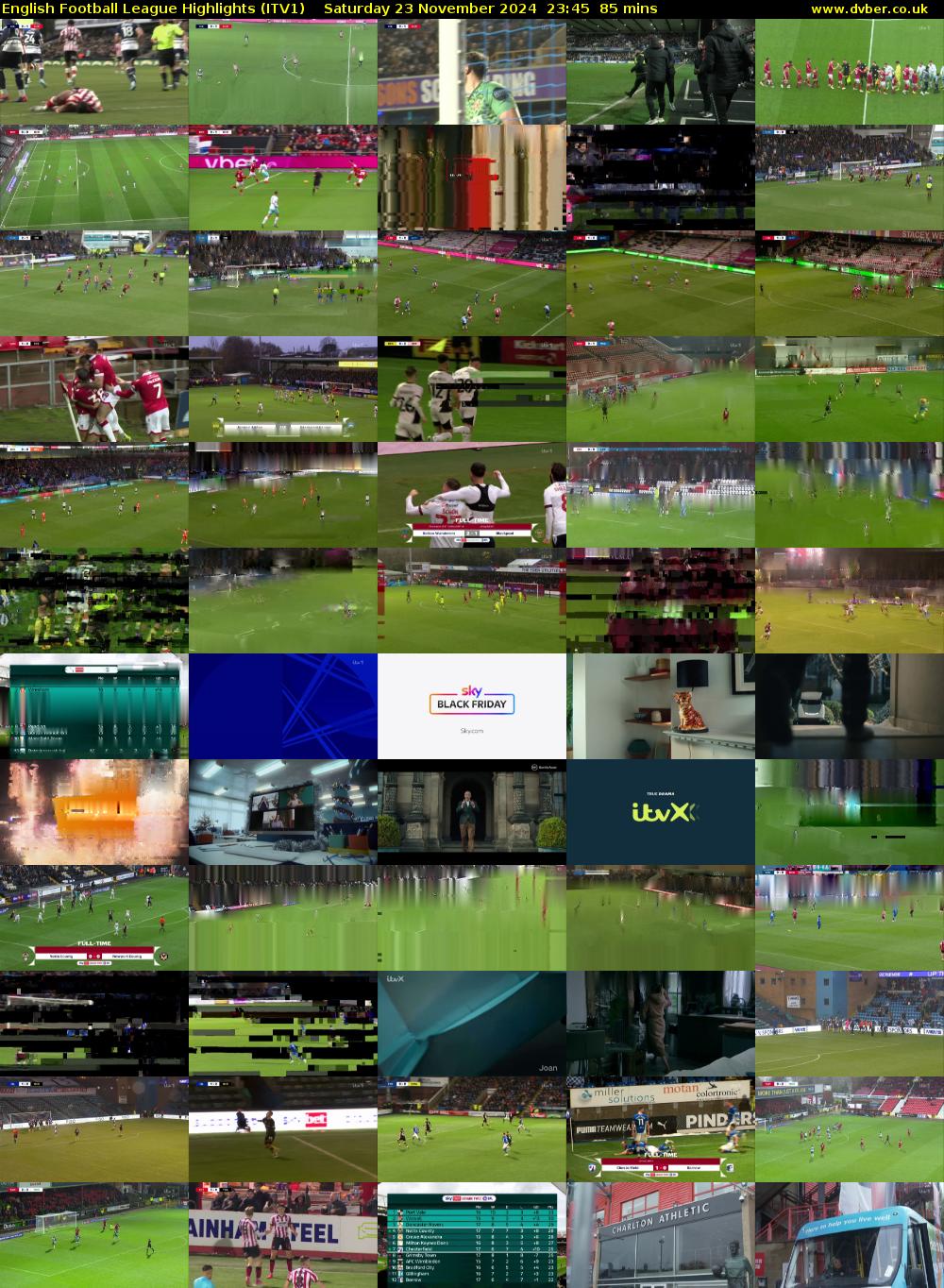 English Football League Highlights (ITV1) Saturday 23 November 2024 23:45 - 01:10