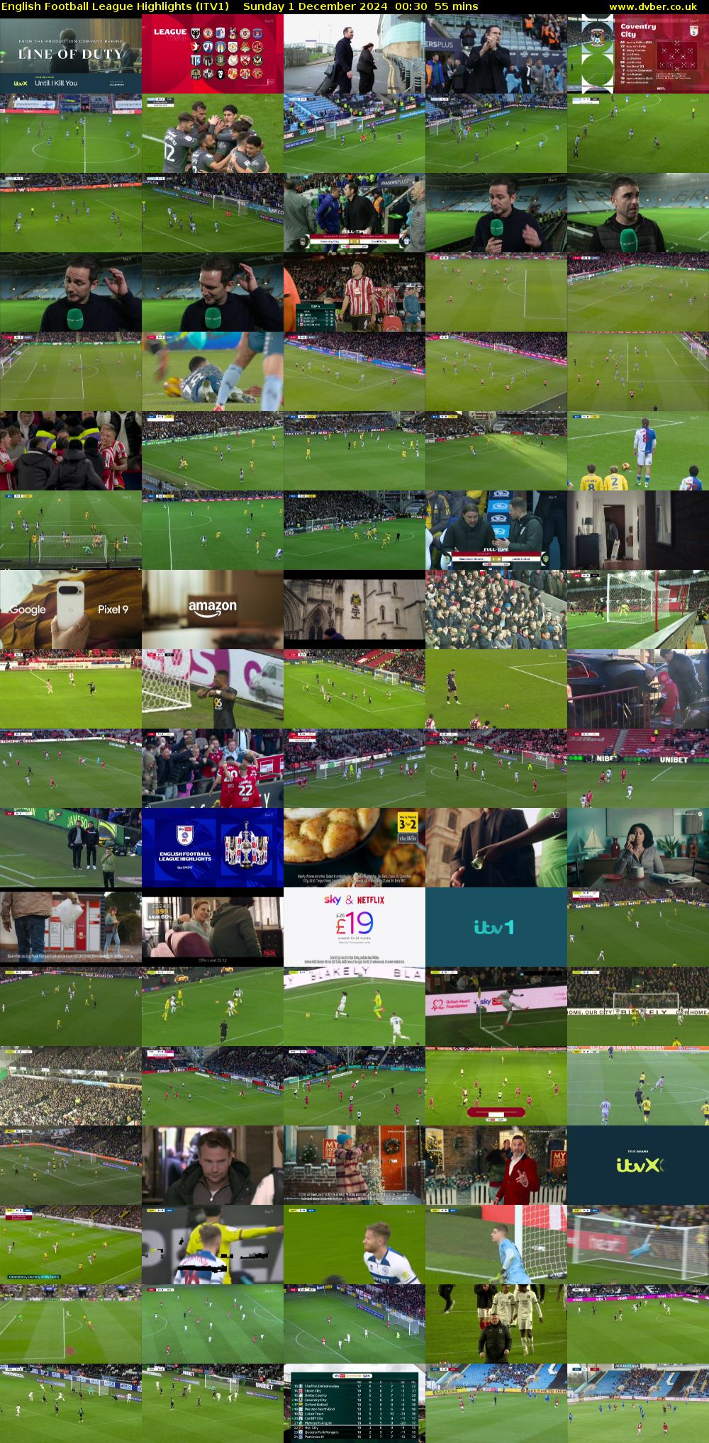 English Football League Highlights (ITV1) Sunday 1 December 2024 00:30 - 01:25