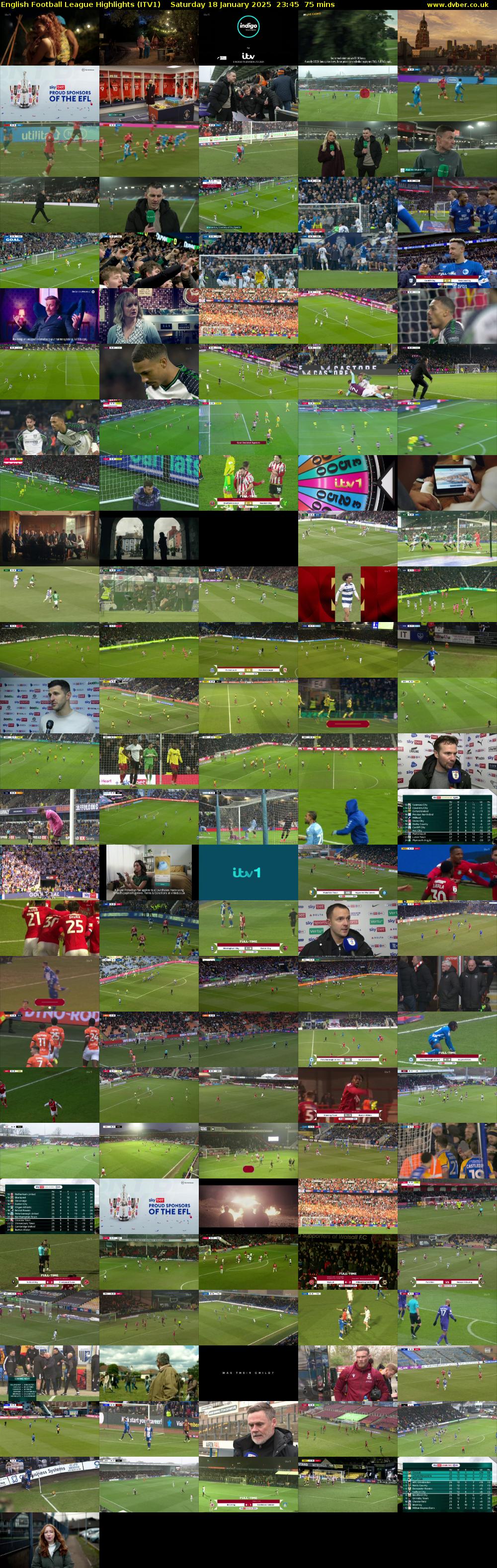 English Football League Highlights (ITV1) Saturday 18 January 2025 23:45 - 01:00
