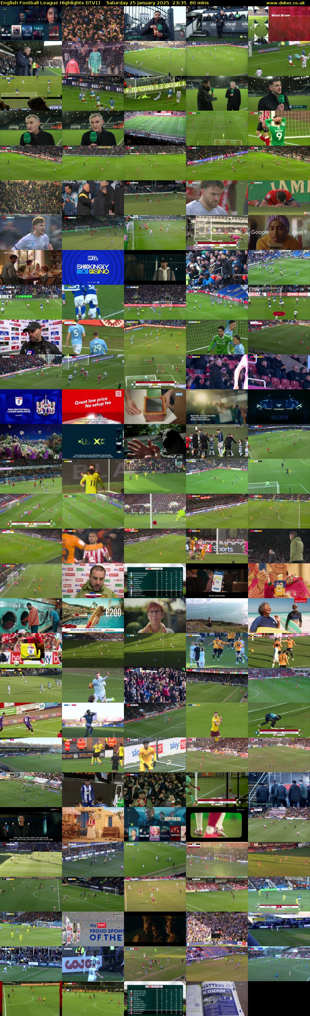 English Football League Highlights (ITV1) Saturday 25 January 2025 23:35 - 00:55