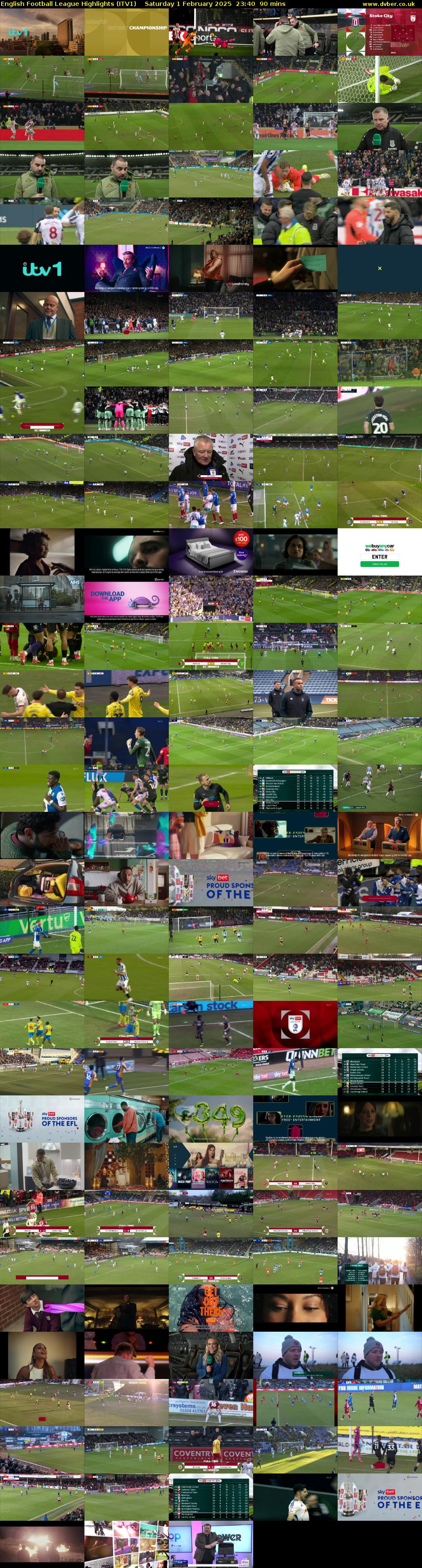 English Football League Highlights (ITV1) Saturday 1 February 2025 23:40 - 01:10