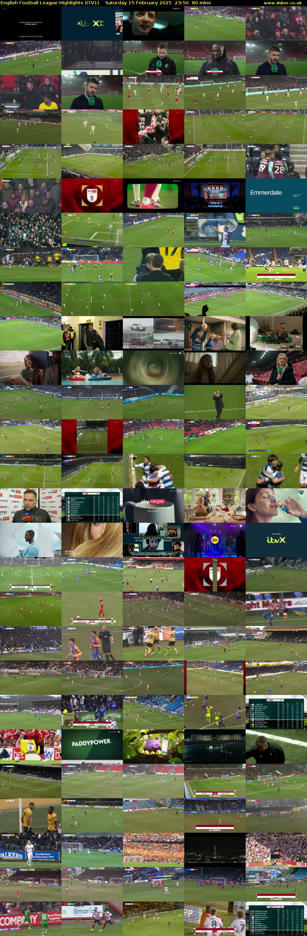 English Football League Highlights (ITV1) Saturday 15 February 2025 23:50 - 01:10