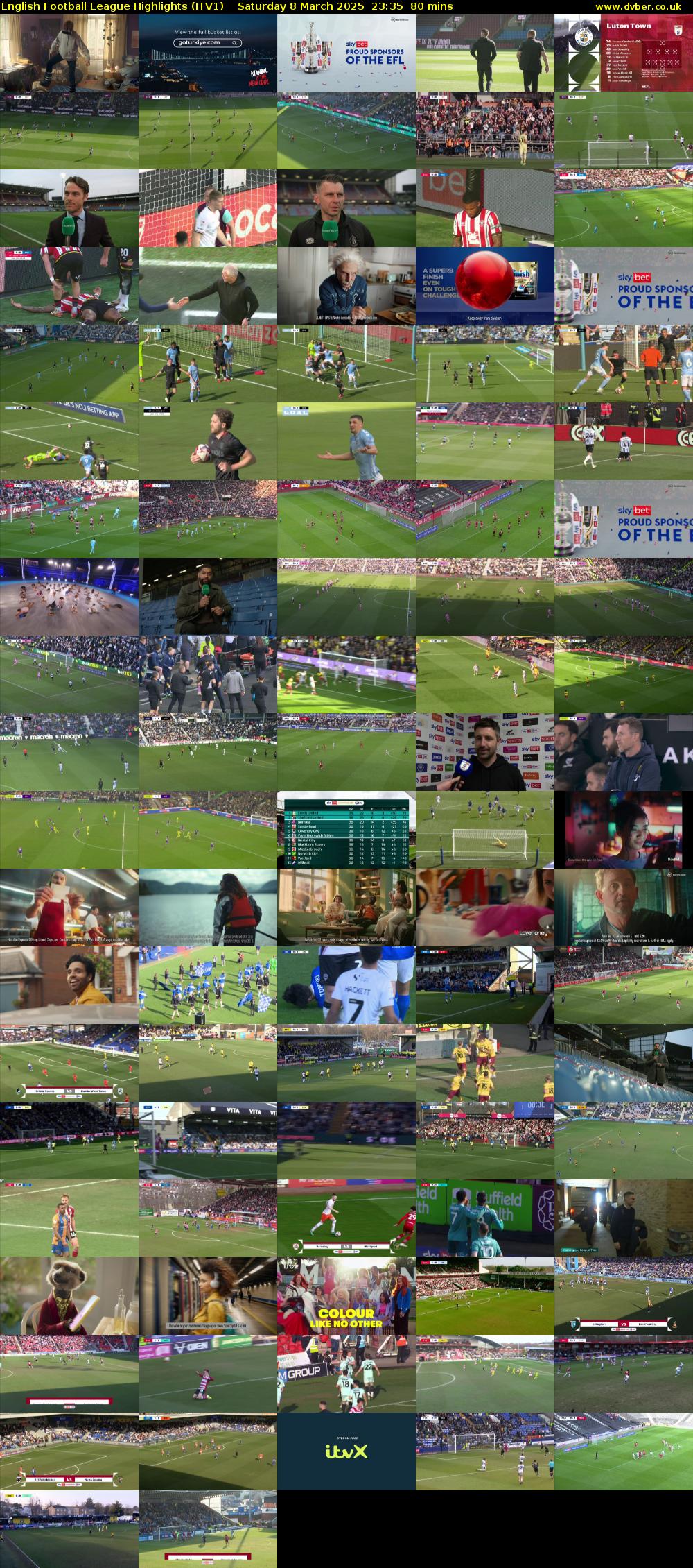English Football League Highlights (ITV1) Saturday 8 March 2025 23:35 - 00:55