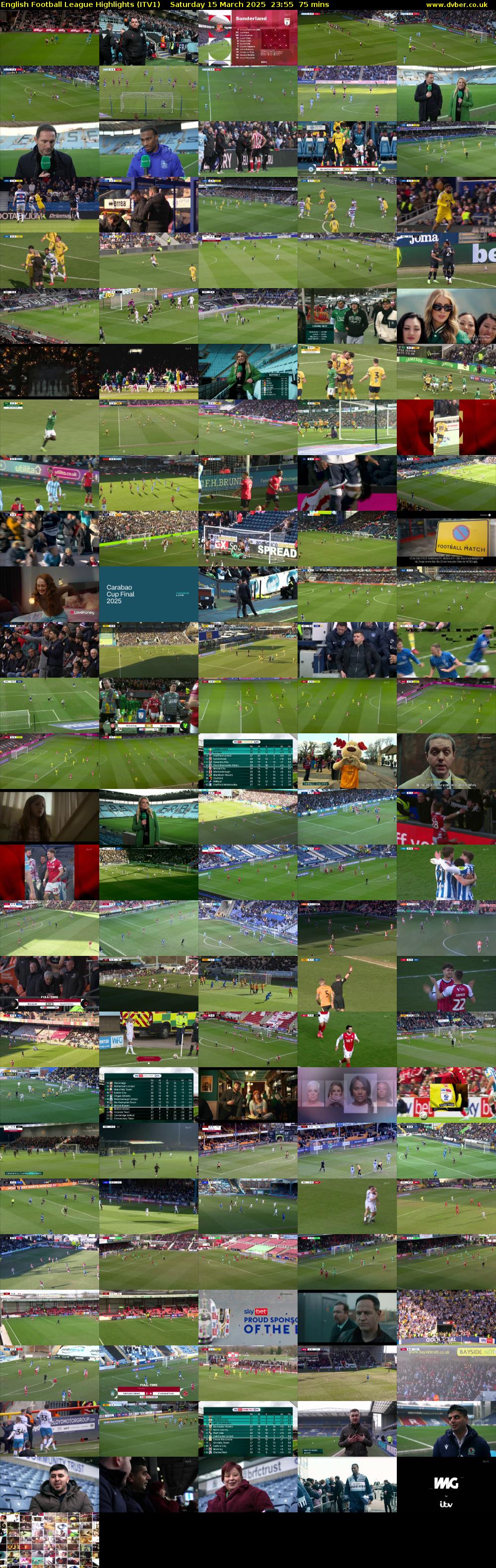 English Football League Highlights (ITV1) Saturday 15 March 2025 23:55 - 01:10