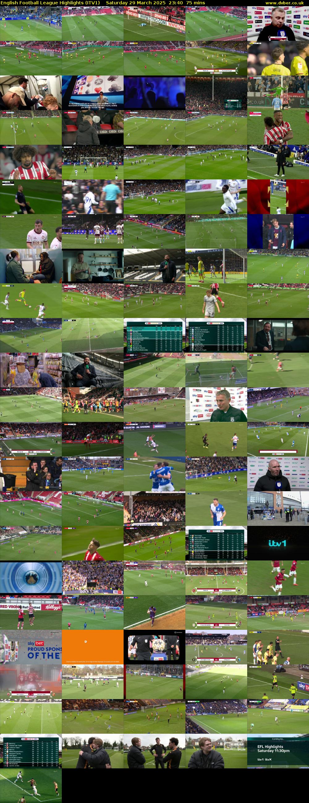 English Football League Highlights (ITV1) Saturday 29 March 2025 23:40 - 00:55