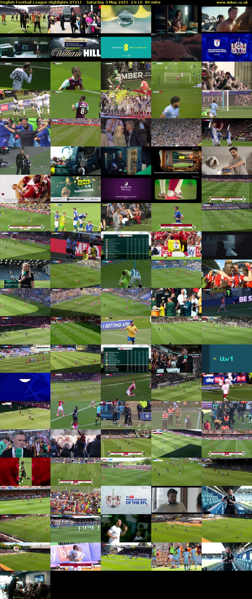 English Football League Highlights (ITV1) Saturday 3 May 2025 23:10 - 00:30