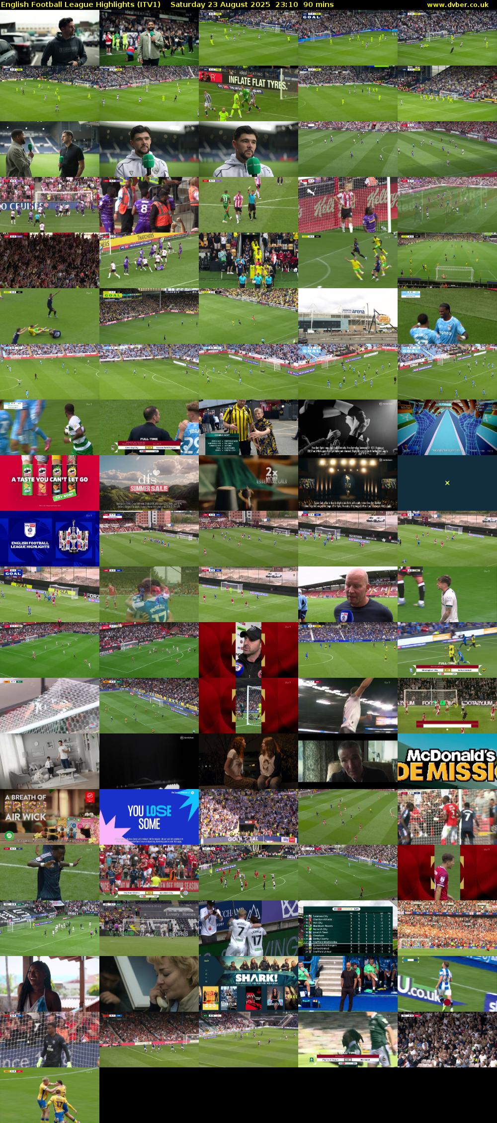 English Football League Highlights (ITV1) Saturday 23 August 2025 23:10 - 00:40