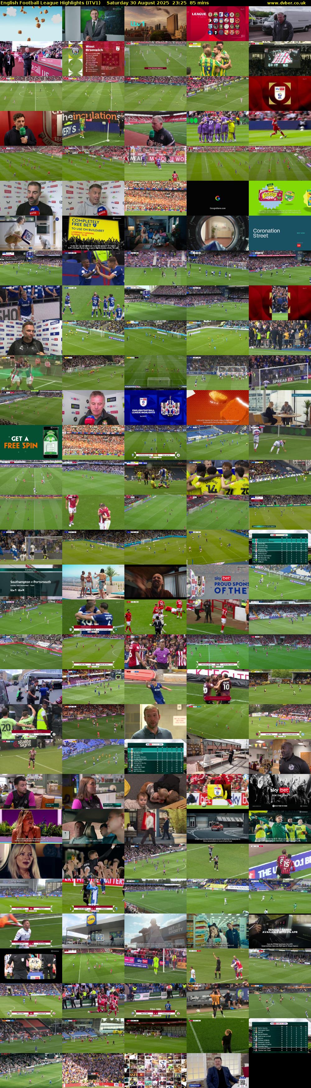 English Football League Highlights (ITV1) Saturday 30 August 2025 23:25 - 00:50