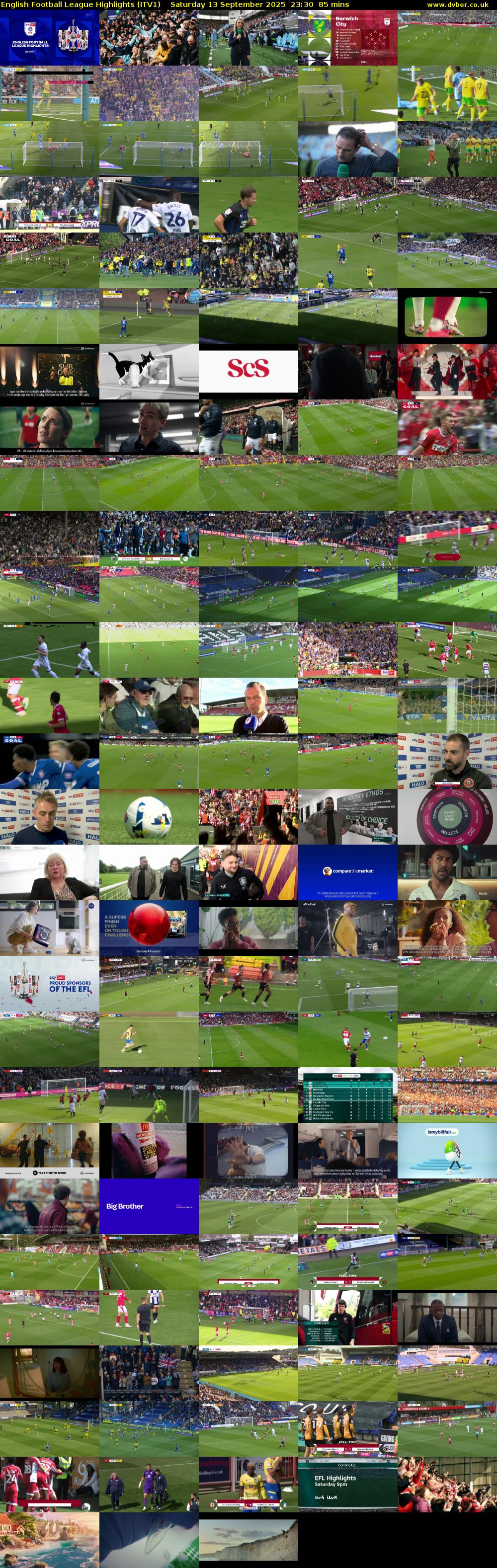 English Football League Highlights (ITV1) Saturday 13 September 2025 23:30 - 00:55