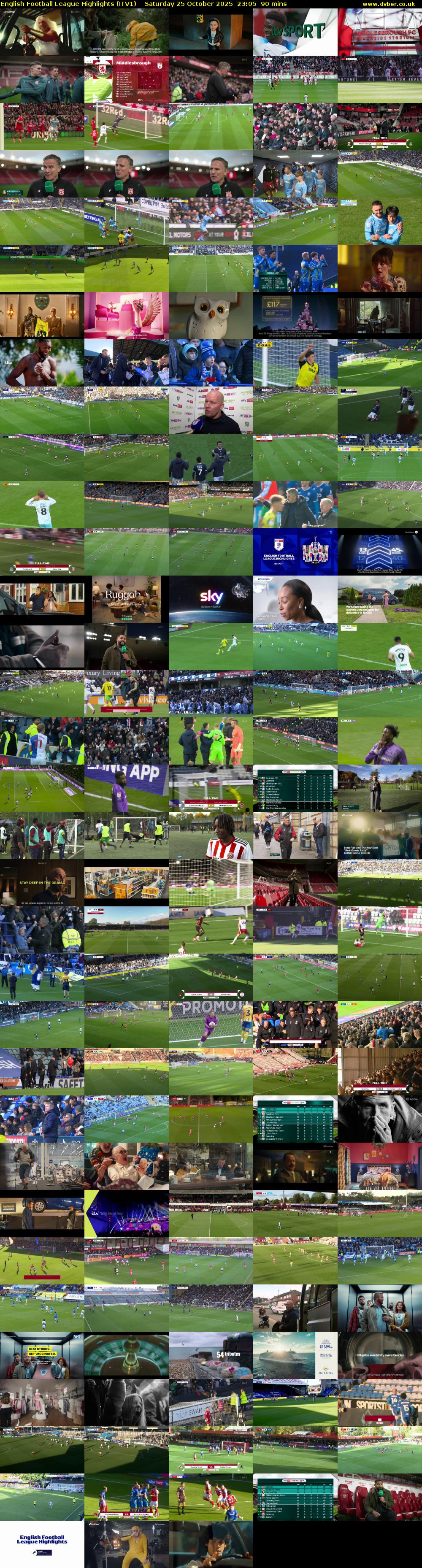 English Football League Highlights (ITV1) Saturday 25 October 2025 23:05 - 00:35