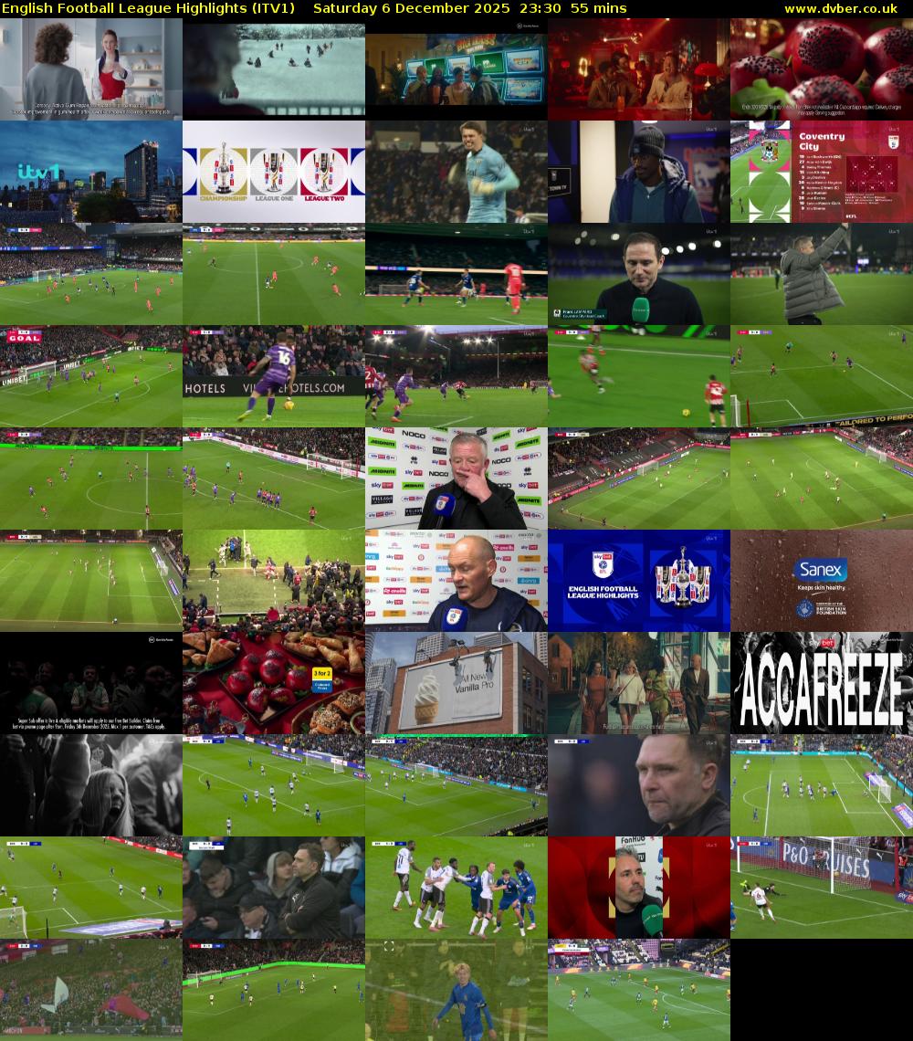 English Football League Highlights (ITV1) Saturday 6 December 2025 23:30 - 00:25
