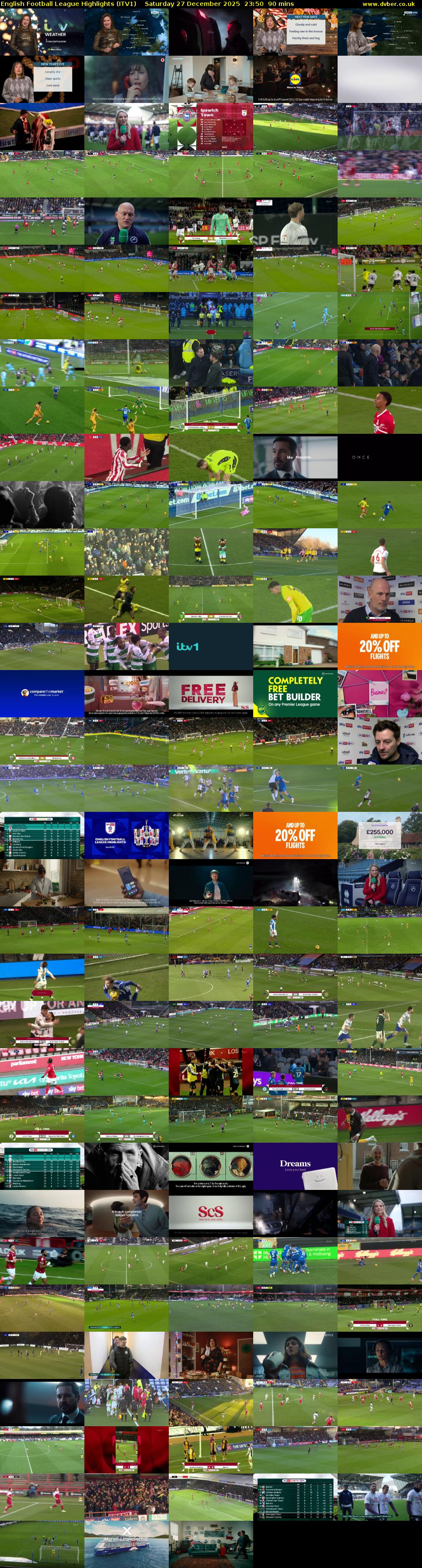 English Football League Highlights (ITV1) Saturday 27 December 2025 23:50 - 01:20