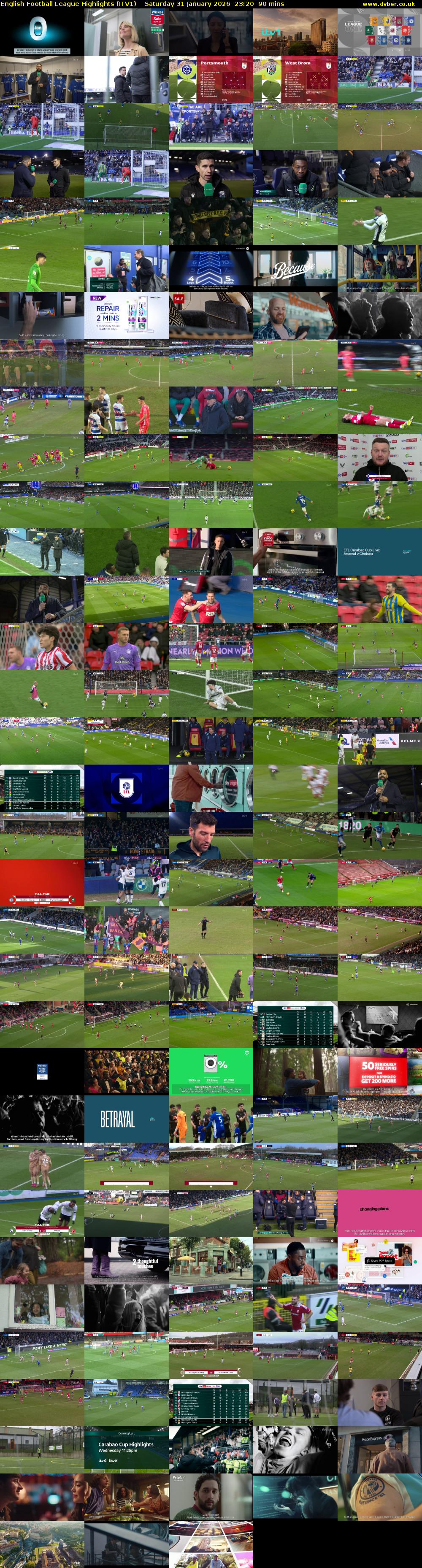 English Football League Highlights (ITV1) Saturday 31 January 2026 23:20 - 00:50