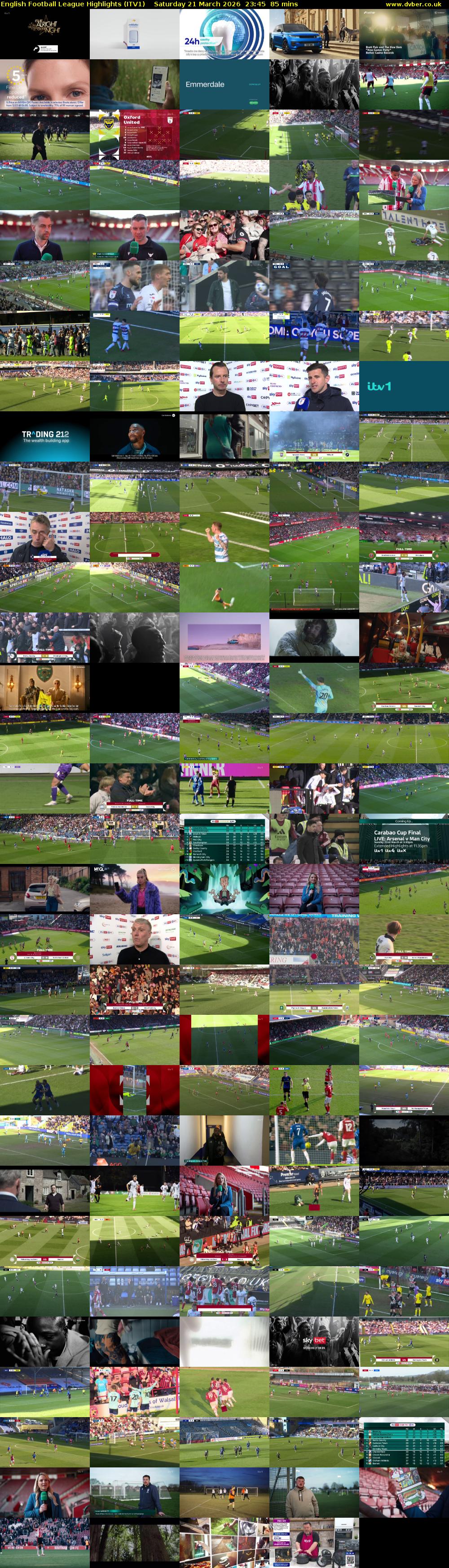 English Football League Highlights (ITV1) Saturday 21 March 2026 23:45 - 01:10