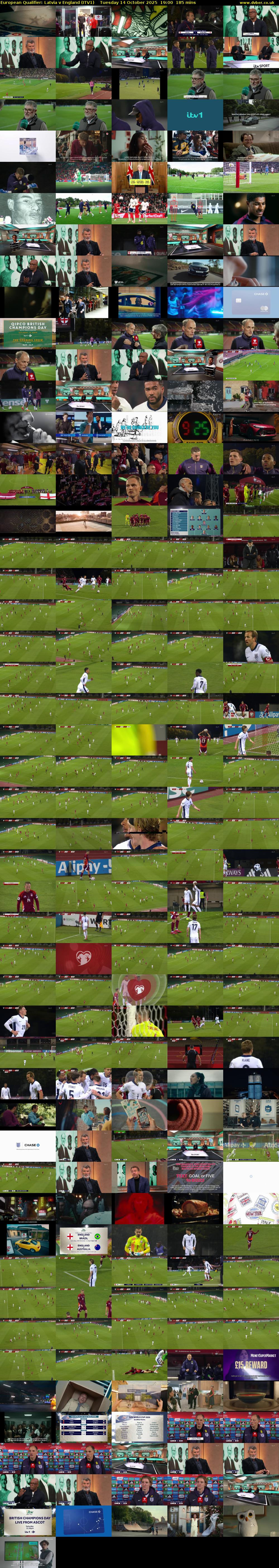 European Qualifier: Latvia v England (ITV1) Tuesday 14 October 2025 19:00 - 22:05