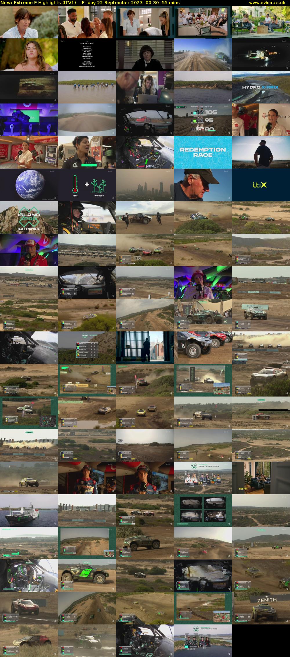 Extreme E Highlights (ITV1) Friday 22 September 2023 00:30 - 01:25