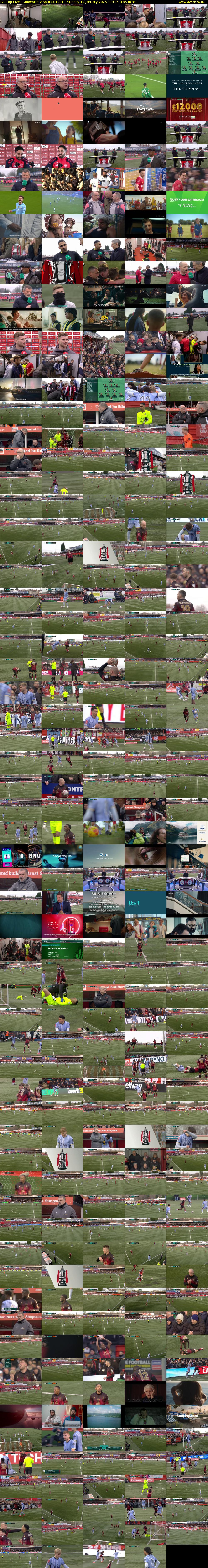 FA Cup Live: Tamworth v Spurs (ITV1) Sunday 12 January 2025 11:45 - 14:50