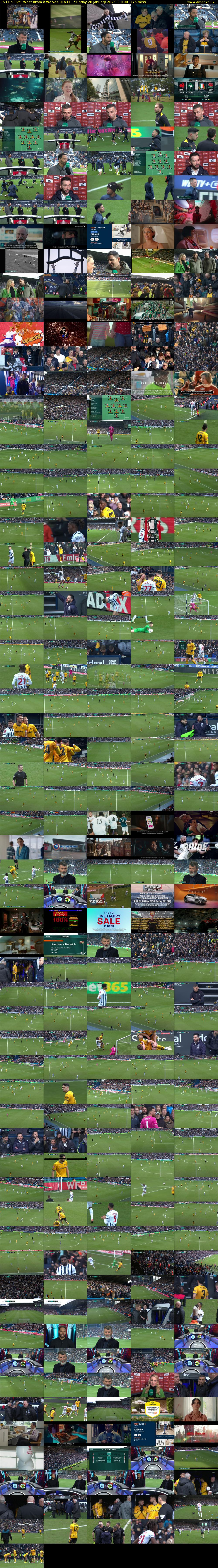 FA Cup Live: West Brom v Wolves (ITV1) Sunday 28 January 2024 11:00 - 13:55