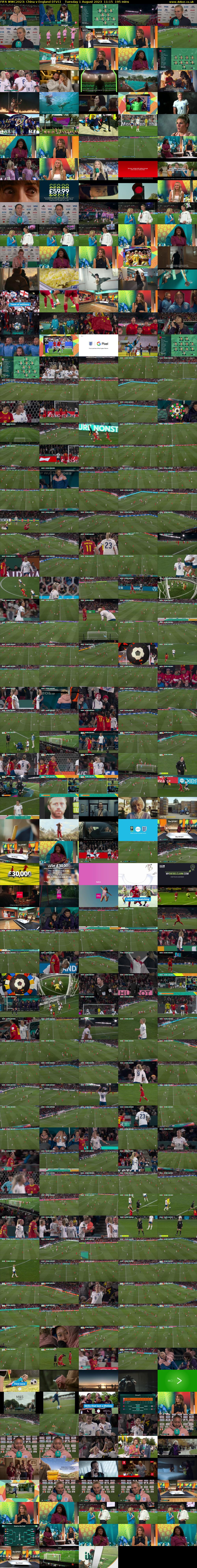 FIFA WWC2023: China v England (ITV1) Tuesday 1 August 2023 11:15 - 14:30
