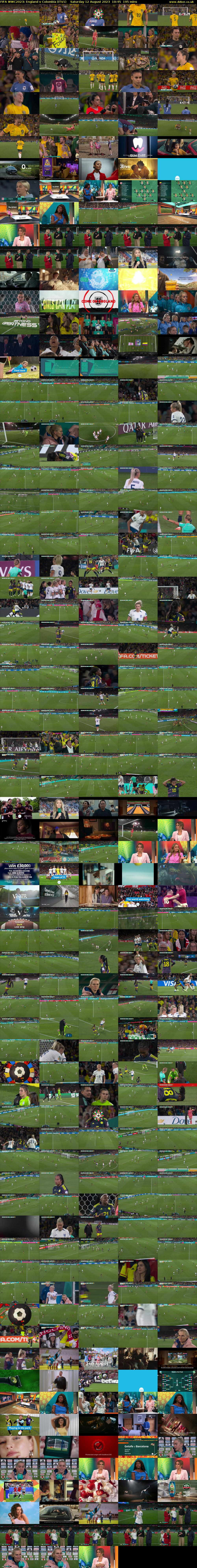 FIFA WWC2023: England v Colombia (ITV1) Saturday 12 August 2023 10:45 - 14:00