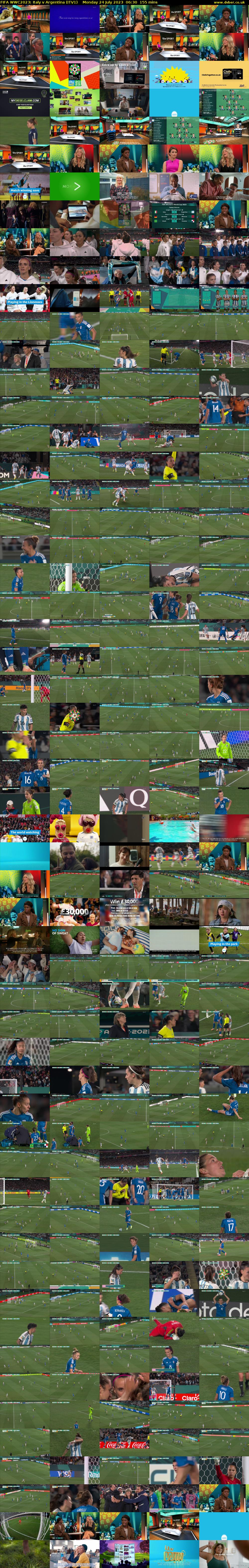 FIFA WWC2023: Italy v Argentina (ITV1) Monday 24 July 2023 06:30 - 09:05