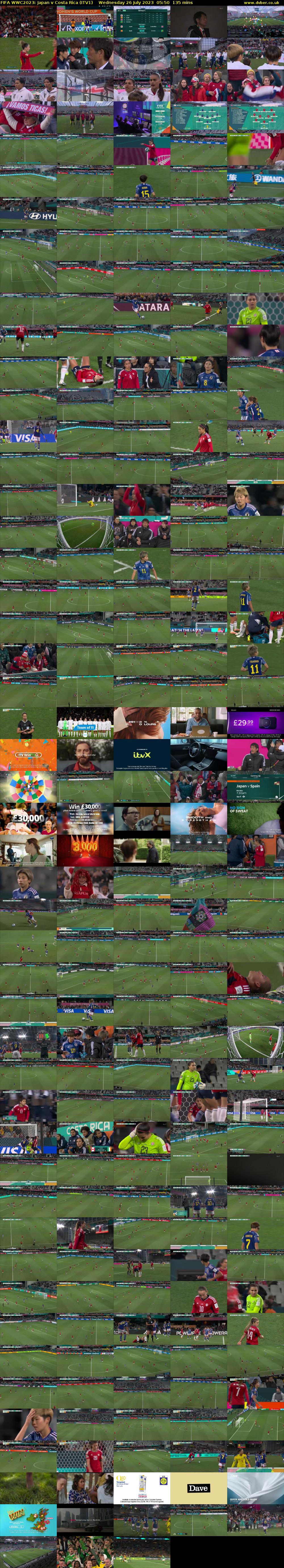FIFA WWC2023: Japan v Costa Rica (ITV1) Wednesday 26 July 2023 05:50 - 08:05