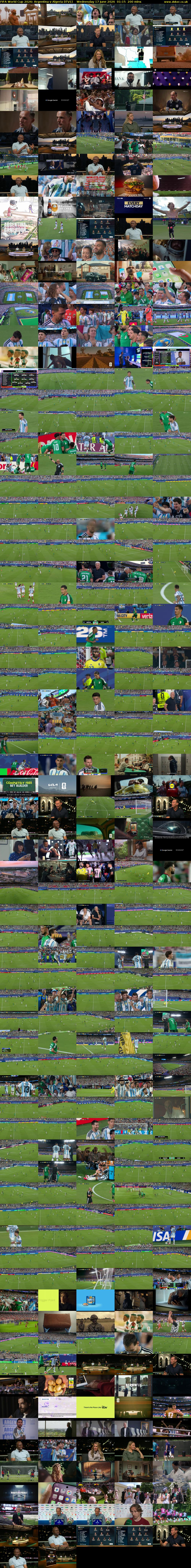 FIFA World Cup 2026: Argentina v Algeria (ITV1) Wednesday 17 June 2026 01:15 - 04:35