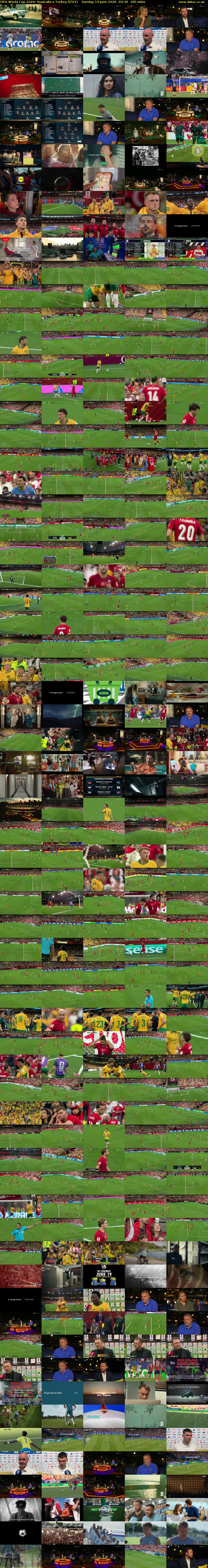 FIFA World Cup 2026: Australia v Turkey (ITV1) Sunday 14 June 2026 04:30 - 07:35