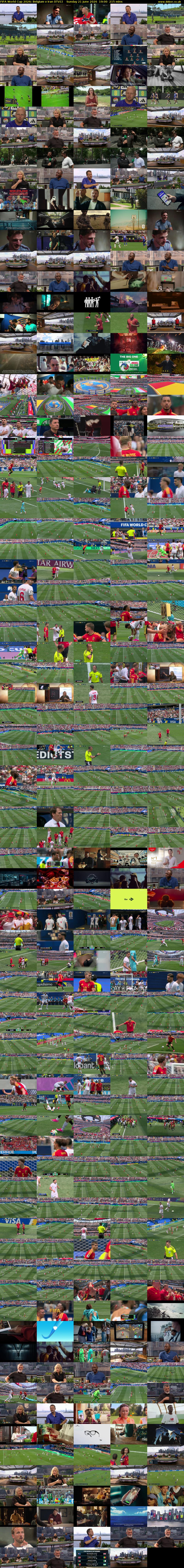 FIFA World Cup 2026: Belgium v Iran (ITV1) Sunday 21 June 2026 19:00 - 22:35