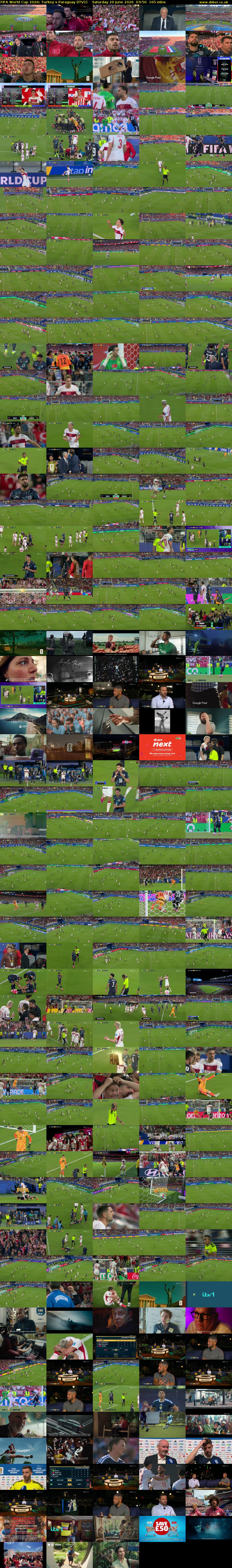 FIFA World Cup 2026: Turkey v Paraguay (ITV1) Saturday 20 June 2026 03:50 - 06:35