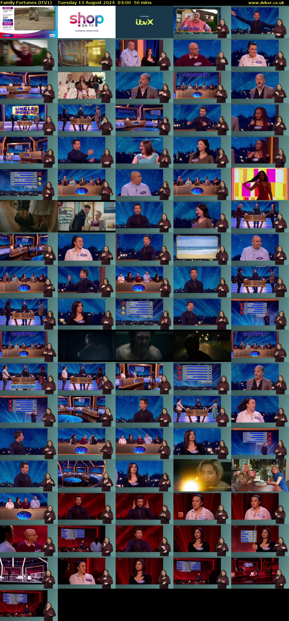 Family Fortunes (ITV1) Tuesday 13 August 2024 03:00 - 03:50