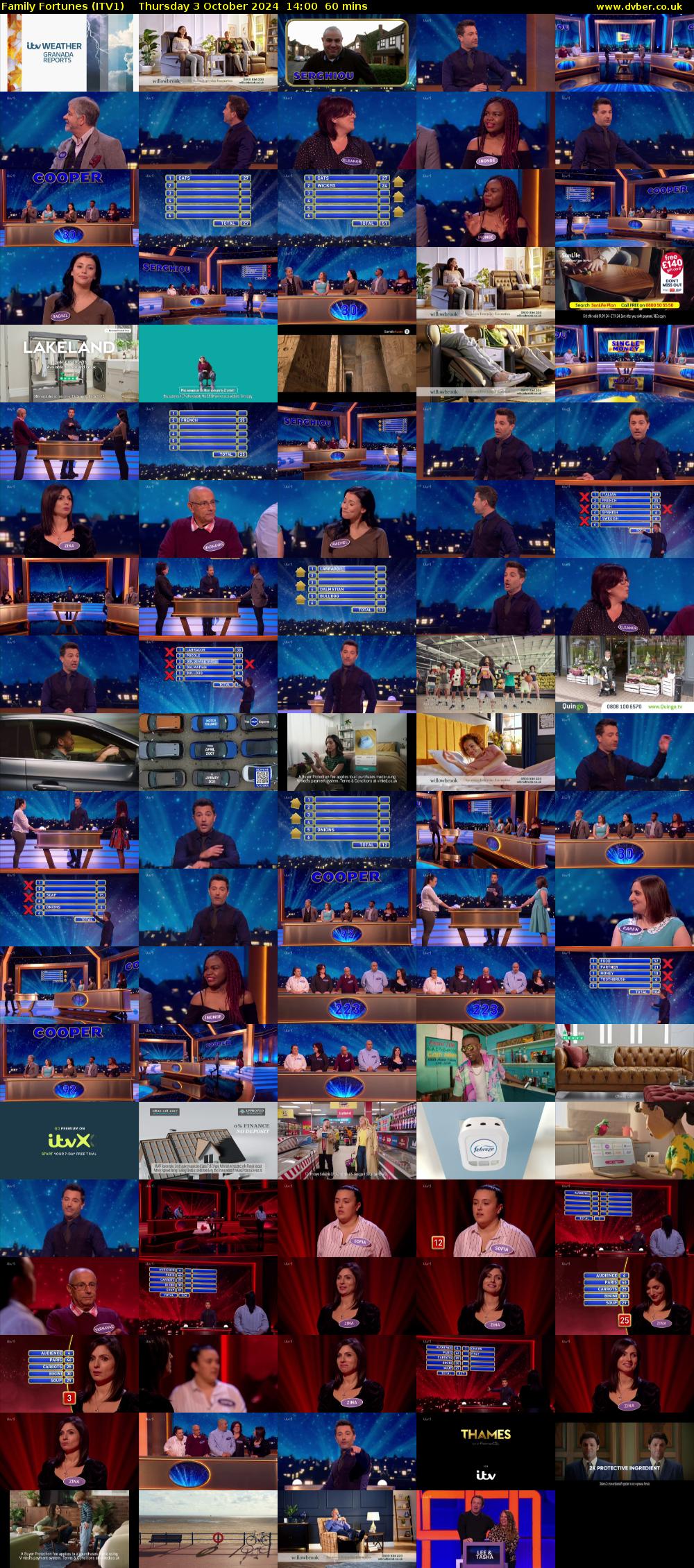 Family Fortunes (ITV1) Thursday 3 October 2024 14:00 - 15:00