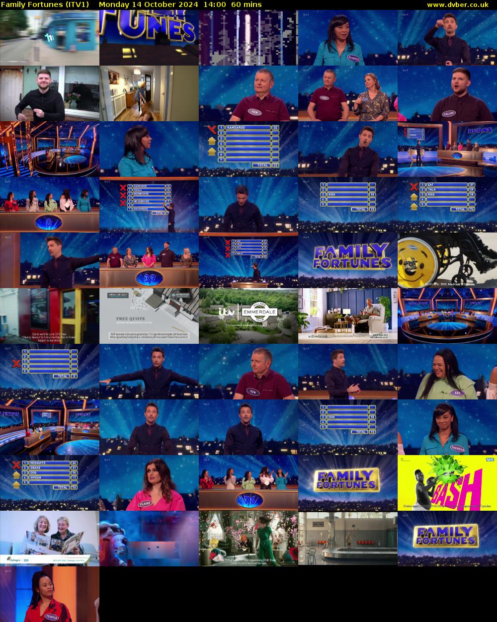 Family Fortunes (ITV1) Monday 14 October 2024 14:00 - 15:00