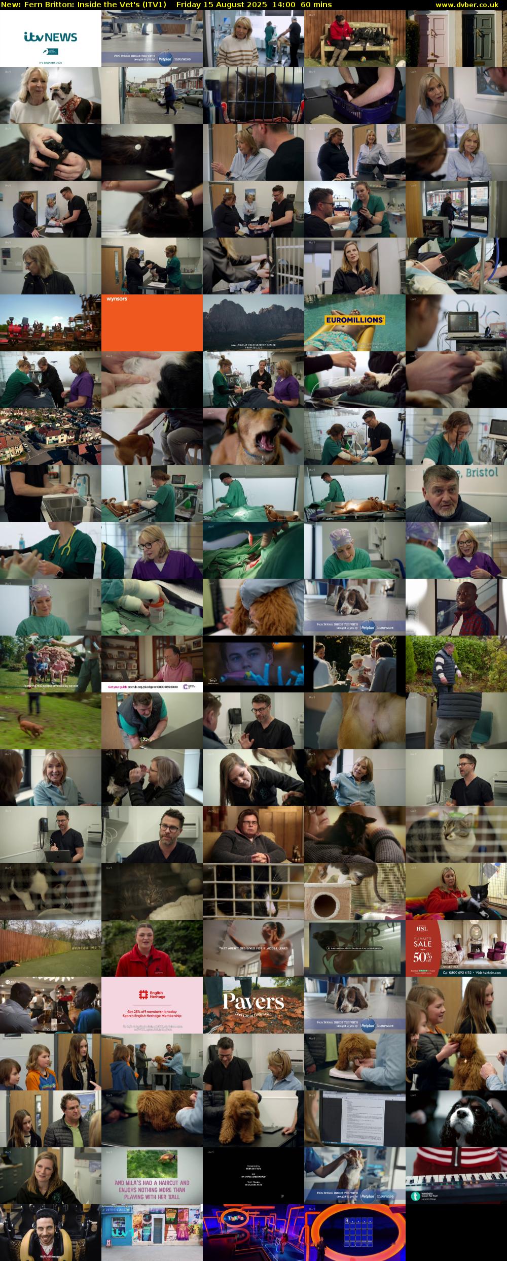 Fern Britton: Inside the Vet's (ITV1) Friday 15 August 2025 14:00 - 15:00