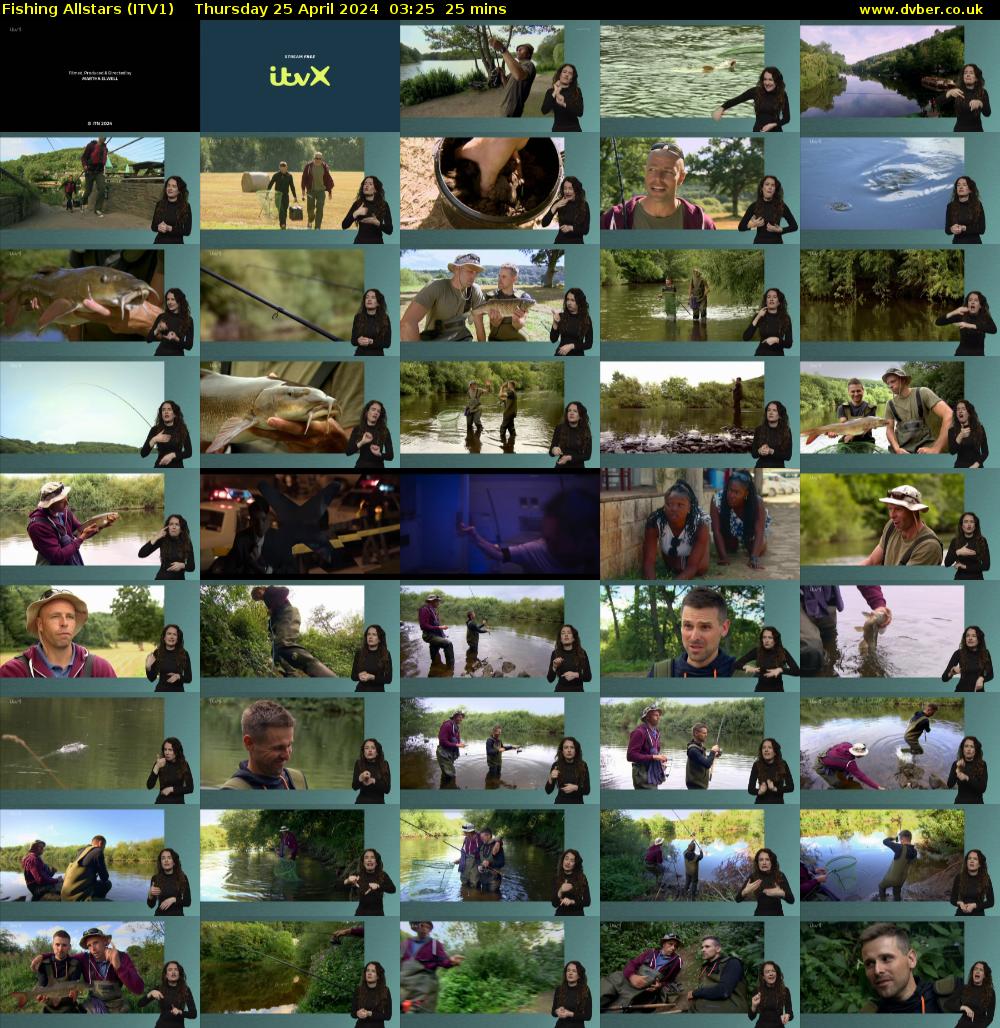 Fishing Allstars (ITV1) Thursday 25 April 2024 03:25 - 03:50