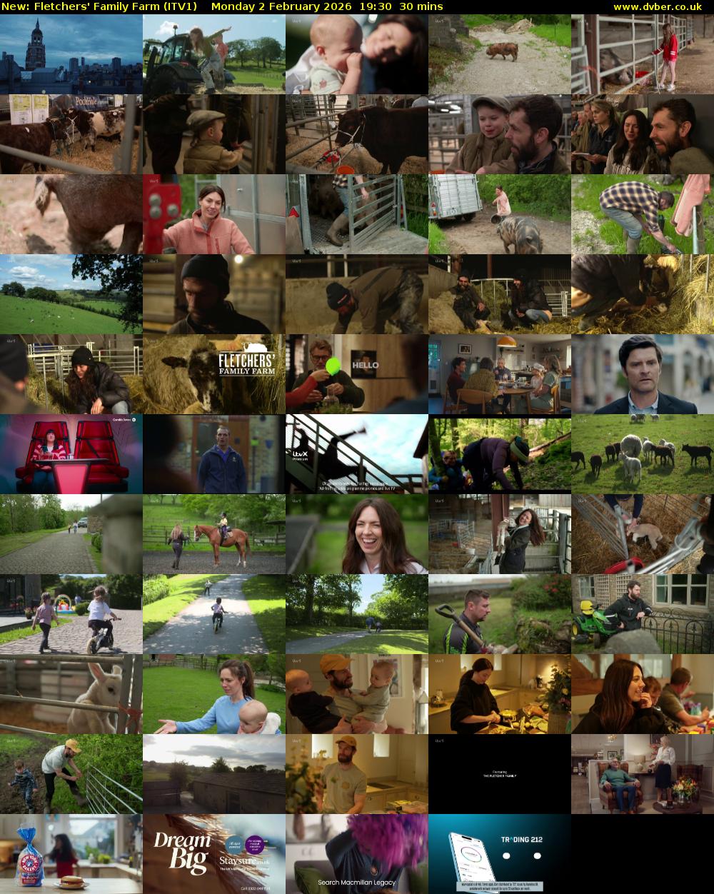 Fletchers' Family Farm (ITV1) Monday 2 February 2026 19:30 - 20:00