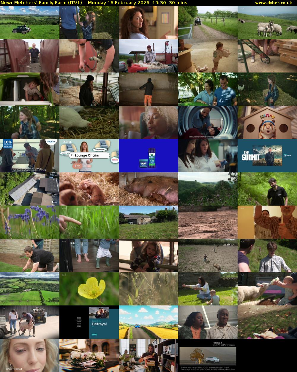 Fletchers' Family Farm (ITV1) Monday 16 February 2026 19:30 - 20:00