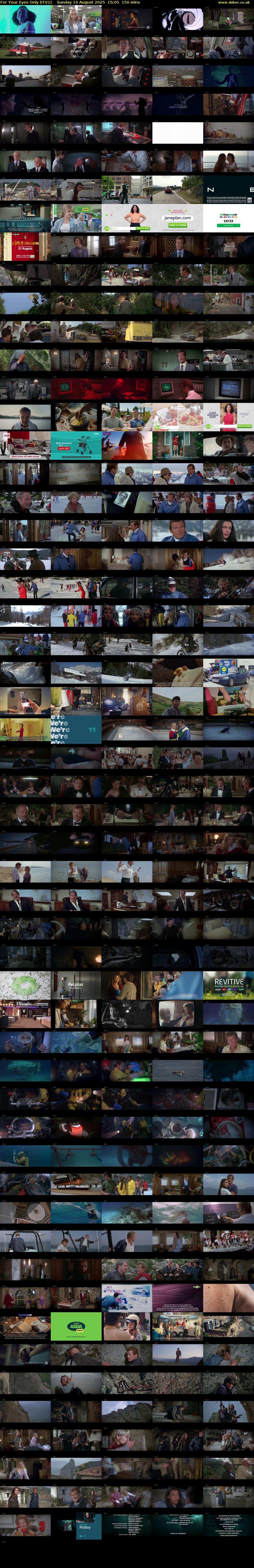 For Your Eyes Only (ITV1) Sunday 10 August 2025 15:05 - 17:35
